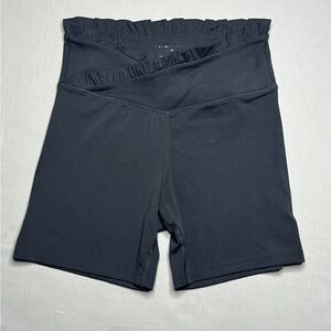 Sincerely Jules Black High-Rise Ruffle Waist Bike Shorts Size Medium